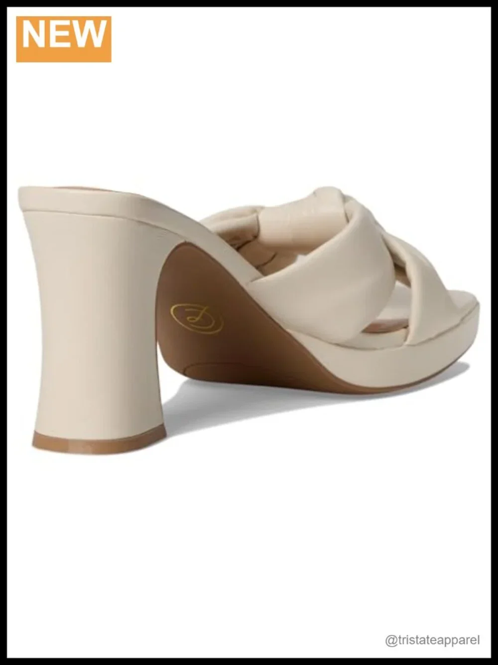 Platform Sandal Block Heel Square Toe Faux Leather Knotted Slingback
